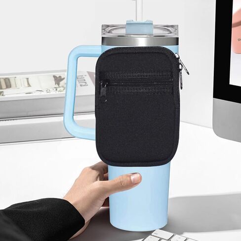 Water Bottle Pouch, Compatible with Stanley Quencher Adventure 40oz & Fit for Stanley IceFlow 20oz 30oz,Handheld Pocket for Safely Carry Cards Keys, Wallet, Earphone etc. Daily Necessities in Saudi Arabia
