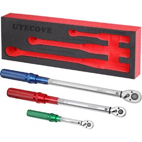1/2-Inch Drive Click Torque Wrench, Torque Wrench 1/2 Drive 10-160FT.LB/13.6-217N.M with a XIPE Storage Tray, Green
