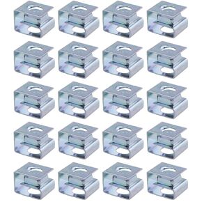 20PCS 13.2mm/0.52inch Long U Clip Nut Slide Nut Carbon Steel Floating Nut Silver Cabinet Chassis Server Clip Suitable for Mechanical Equipment and Cabinet Chassis and Server Equipment