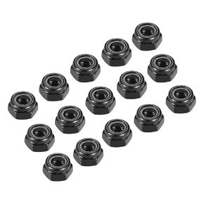 Hex Lock Nut Fasteners(M3x0.5mm) 50Pcs, Carbon Steel Zinc Plated Nylon Inserted Self-Lock Nuts - for Car Garage Ship Mechanical Equipment, Black