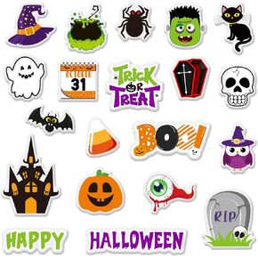 Whaline 40Pcs Halloween Thick Gel Clings Pumpkin Black Cat Ghost Bat Window Gel Decals Stickers Reusable Trick or Treat Window Clings for Halloween Home Classroom Window Decals Party Supplies Gift