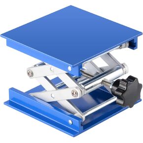 Lab Jack, 4x4 inch Anodized Aluminum Laboratory Support Jack Lift Table Top Deck Jack Scissor Stand Platform with 5 KG Support Weight, 1.8 to 5.9 inch Lift Range