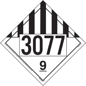 3077 Placard, Class 9 Miscellaneous 25-pk. - 10.75" x 10.75" Polycoated Tagboard for Temporary Applications - J. J. Keller & Associates - Complies with DOT Hazmat Placard Requirements