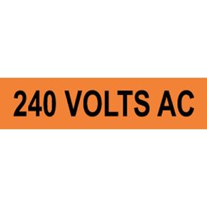 ComplianceSigns.com 240 Volts AC Safety Label Decal, 4x1 inch 10-Pack Vinyl for Electrical Pipe Markers
