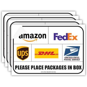 Package Delivery Signs (04 pack) Package Delivery Stickers size 10 x 7 Inches delivery driver sign Delivery Signs for Packages
