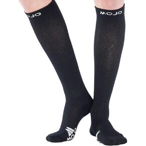 Mojo Athletic Compression Socks - Knee Length with Medium Support (15-20mmHg) for Improved Performance and Recovery - 1 Pair