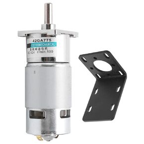 DC 12V Gear Motor, XD‑42GA755 High Electric Micro Speed Reduction Geared Motor CW CCW Permanent Magnet Motor with Motor Mounting Bracket(600rpm/min)