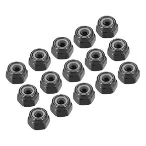 Hex Lock Nut Fasteners(M3x0.5mm) 50Pcs, Carbon Steel Zinc Plated Nylon Inserted Self-Lock Nuts - for Car Garage Ship Mechanical Equipment, Black