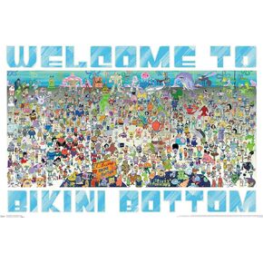 Trends International Nickelodeon Spongebob - Every Character Ever 19 Wall Poster, 22.375" x 34", Unframed Version