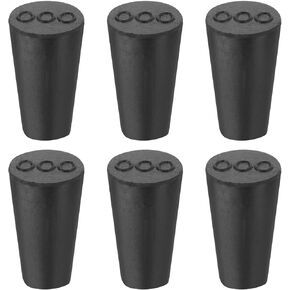MECCANIXITY Rubber Tapered Plug 28mm to 37mm Solid Test Tubes Bungs Stopper Black for Lab 6 Pieces