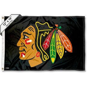 Chicago Blackhawks Black Boat and Golf Cart Flag
