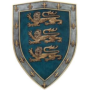 Pacific Giftware Medieval Times Three Lions Royal Coat of Arms Shield Wall Sculpture Decor
