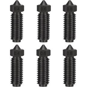6 قطع فوهات فولاذية صلبة لفوهات خيط Kobra 3 Hotend Extruder 0.4 مم 0.6 مم 0.8 مم فوهات رش متوافقة مع رأس الطباعة الساخن مناسب للطابعة Anycubic ثلاثية الأبعاد in Kuwait