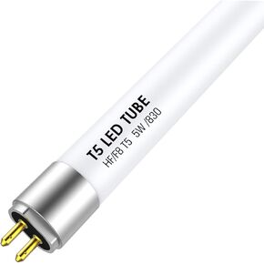 F8T5 LED T5 12 Inch G5 5W 685lm 3000K Plug & Play F8T5WW LED Replacement for Fluorescent Tubes, Warm White, Pack of 1