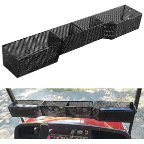 Golf Cart Front Inner Basket Mesh Storage Tray Organizer for EZGO TXT & RXV, Clubcar DS & Precedent | Heavy Steel | Extended Additional Storage for Golf Carts