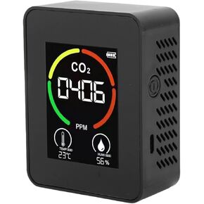CO2 Detector, High Accuracy Real Time Testing Clear Display Auto Alarm Air Monitor TVOC Sensor for Hotel