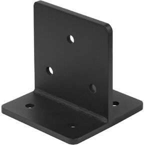 2 Pcs Concealed Post Base for 6x6 Post, Black Adjustable Standoff Post Base, Concealed Joist Hanger, Fence Post Anchor Base Railing Post Holders, 6mm(3 Gauge) Thickness
