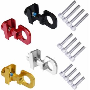 4 Sets Bike Chain Adjuster 4 Colors Bicycle Chain Tensioners Fixing Buckle Wheel Fastener Cycling Regulator Aluminum Alloy Black Red Gold Silver for Single Speed Bike