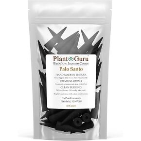 Palo Santo Charcoal Incense Cones 2" BACKFLOW - 60 Pack Bulk - Natural Scented Cones Handmade Hand Dipped