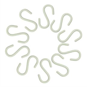 2.5" Small Plastic S Shaped Hooks, Multifunctional Portable S Shape Hanging Hooks for Hanging Plants, Kitchen, Bathroom Hook Clothes S-Hooks(10Pcs,Light Green)