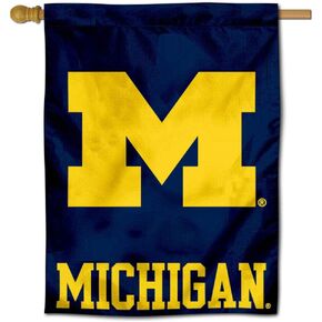 Michigan Team University Wolverines House Flag Banner