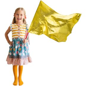 Worship Flag with Scalable Rod for Kids Children, 36" Soft Rectangular Polyester Flag for Dance Practice Performance, Praise Dance Flag, Divine Flag, Church Flag, Flex Banner (Gold)