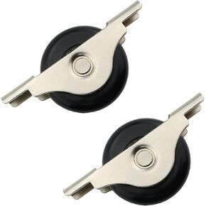 2pcs Dia 40mm Nylon Single Wheel Screen Door Wheel Cold Rolled Steel Pulley Plated Sliding Door and Window Pulley Cold Rolled Steel Sheet Shell Black