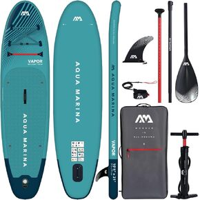Aqua Marina Vapor SUP Inflatable Stand Up Paddle Board with Paddle, Leash, Magic Back Pack and Double Action Pump