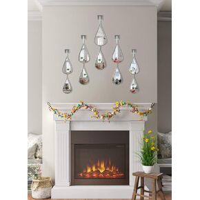 Gold Teardrop Mirror Set,5pcs Drop Shape Wall Mirror,Gold Tear Drop mirror for Living Room,Entryway,Hallway,Stairway,fireplace 5-Pack