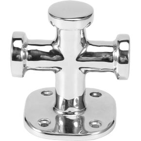 Boat Bollard Gorgeri Silver Boat Cleat Open Base Boat Cleat Marine Single Cross Bollard Mooring Bitt Cleat 316 Stainless Steel 62 x 63 x 83mm Deck Hardware for Boat Boat Deck Bollard