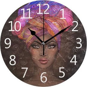 SUABO Pink Flower Wall Clock Arabic Numerals Design Beautiful Floral Round Wall Clock for Living Room Bathroom Home Decorative