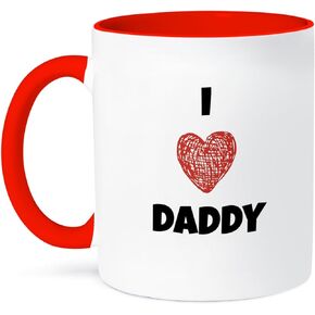 3dRose I Love My Daddy Two Tone Mug, 11 oz, Black