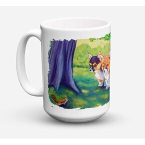 Caroline's Treasures 7293CM15 Corgi Dishwasher Safe Microwavable Ceramic Coffee Mug 15 ounce, 15 ounce, multicolor