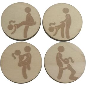 Golf Ball Markers,Funny Adult Ball Marker,4Pcs Humor Patterns,Wooden Personalized Golf Accessories,Unique Golf Gifts Idea for Man Woman