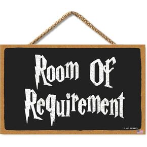 Room of Requirement | Home Decorative Signs House Signs Fantasy and Wizardry Theme Welcome Sign Wizardry Hanging Plaque Magic Gift Bedroom Toilet Wood Sign 6" x 11" (Black-82)