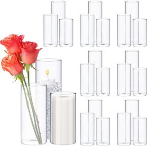 48 Pcs Glass Cylinder Vase Glass Flower Vase Clear Table Centerpiece Decorative Floating Candleholder for Wedding Event Decoration (2.95 x 6 in,2.95 x 8 in,2.95 x 10 in,2.95 x 12 in)