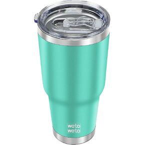 WETOWETO 30oz Tumbler with Lid, Stainless Steel Vacuum Insulated Water Coffee Tumbler, Double Wall Powder Coated Travel Mug Thermal Cup for Home Outdoor (Navy Blue, 1 Pack)