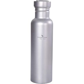 Outdoor 750ml Titanium Sports Bottle with Lid Flask Wide Mouth Water Bottle Canteen Drinking Bottle for Camping Cycling Hiking Ti1507B