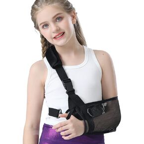 Kids Mesh Arm Sling with Waist Strap for Elbow Injury Child Size Shower Sling for Shoulder Injury Padiatric Arm Brace Support for Rotator Cuff Torn Dislocated Fracture