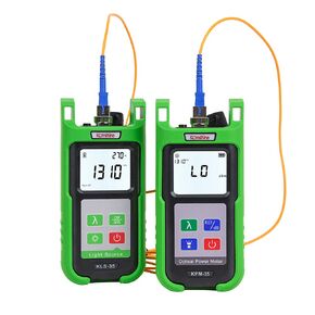 Optical Fiber Power Meter Komshine KPM-35 with 7 Wavelengths -70~+10dB + Singlemode Multimode Fiber Light Source Komshine KLS-35-MS 850/1300nm+1310/1550nm (Self Calibration)