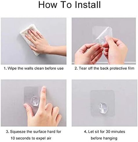 KK5 Adhesive Hooks for Hanging Heavy Duty Wall Hooks Max 13lbs Sticky Hooks Ceiling Hooks for Kitchen Livingroom Bedroom Student Dormitory - 8Pack in Saudi Arabia