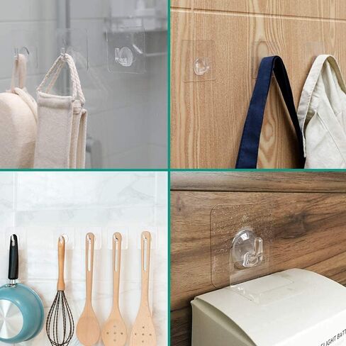 KK5 Adhesive Hooks for Hanging Heavy Duty Wall Hooks Max 13lbs Sticky Hooks Ceiling Hooks for Kitchen Livingroom Bedroom Student Dormitory - 8Pack in Saudi Arabia