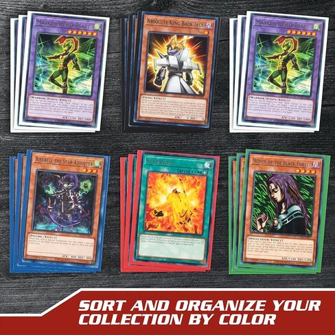 Monster Protectors Card Sleeves(300 Pack) -Small Size(64mm x 89mm) Bright Multi-Color Set of Card Protectors-Compatible with Yugioh & other Collectible TCGs & Sports Cards- Keep cards safe during play in Saudi Arabia