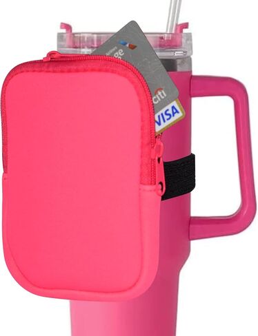 حقيبة زجاجة مياه، متوافقة مع Stanley Quencher Adventure 40oz وتناسب Stanley IceFlow 20oz 30oz، جيب محمول لحمل البطاقات والمفاتيح والمحفظة وسماعات الأذن وما إلى ذلك. الضروريات اليومية in Kuwait