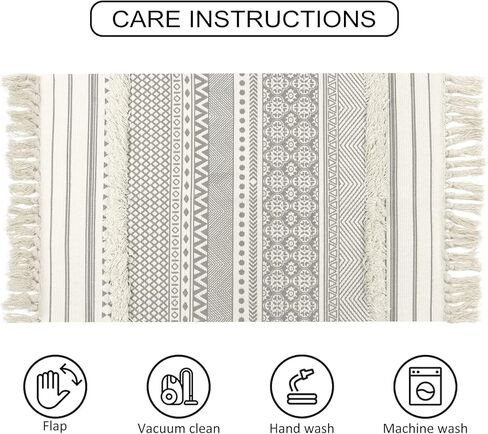 Seavish Boho عداء البساط، 2.3X 5.2 منطقة القطن البساط مزرعة اليد المنسوجة هامش رمي البساط معنقدة أشعث لهجة شرابة البساط لغرفة المعيشة غرفة نوم الحمام المطبخ الغسيل النوم in Kuwait