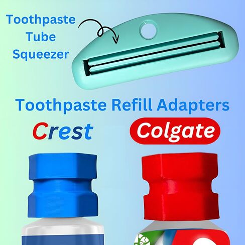 Toothpaste Refill Adapter and Squeezer Dispenser - Refillable Travel Toothpaste Tubes for Crest and Colgate Tubes in Saudi Arabia