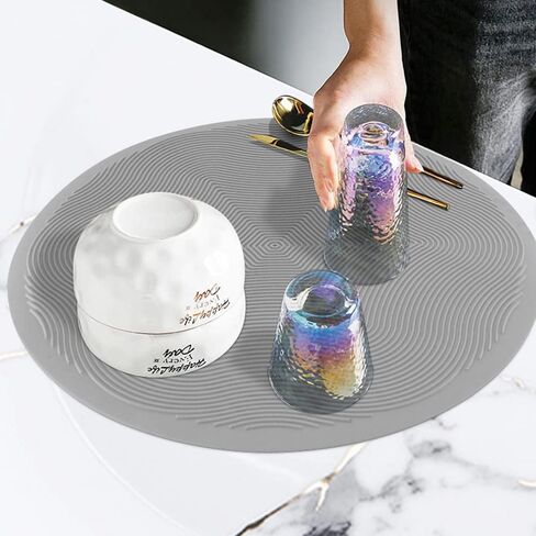 KooMall 12 10 8 Inch Multi-use Microwave Mat, Trivet, Pot Holders, Drying, Baking, Place Mat, Utensils Rest, Silicone Cover Pad for Hot Pot Pans Bowls Plates Dishes Kitchen Counter,Heat Resistant,Gray in Saudi Arabia