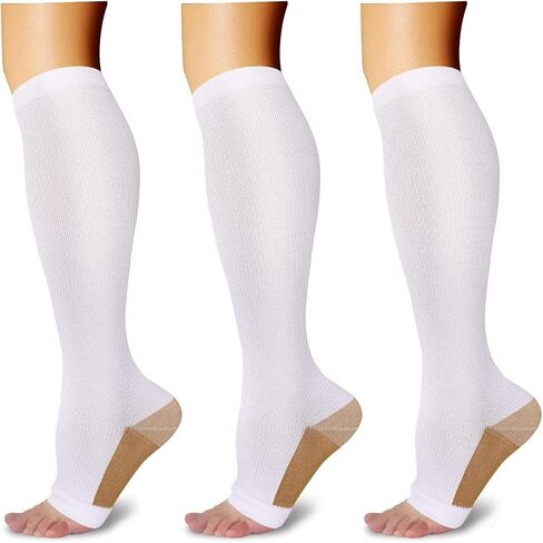 Athbavib 3 Pairs Open Toe Compression Socks for Men Women Toeless Compression Socks in Saudi Arabia