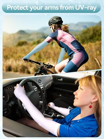 PAMASE 6 Pairs UV Protection Cooling Arm Sleeves Cover for Women and Men, Sun Sleeves Cover with Thumb Hole for Biking, Gardening, Driving, Fishing, Golf, Hiking in Kuwait