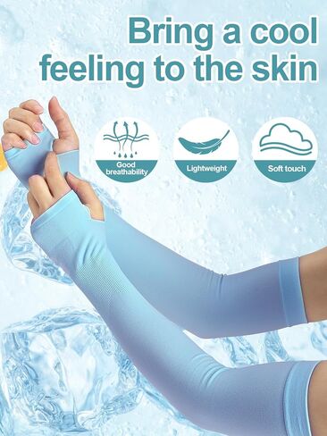 PAMASE 6 Pairs UV Protection Cooling Arm Sleeves Cover for Women and Men, Sun Sleeves Cover with Thumb Hole for Biking, Gardening, Driving, Fishing, Golf, Hiking in Kuwait